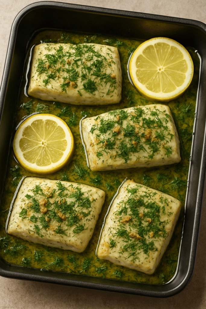 Baked Halibut with Herbs