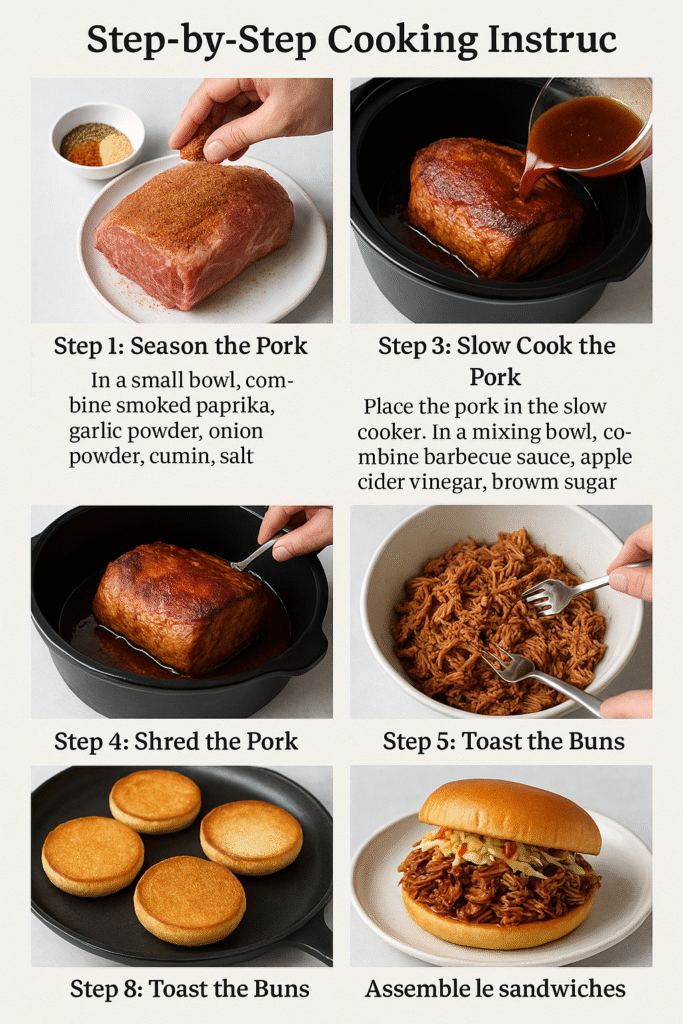 BBQ Pulled Pork Sandwiches step by step