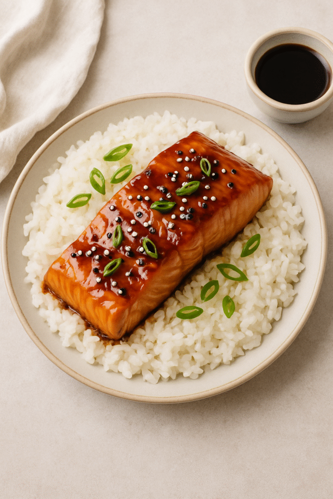 Teriyaki Glazed Salmon with Rice